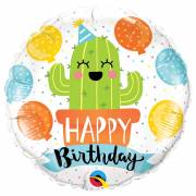 Ballon à Plat Cactus Kawaïï Happy Birthday