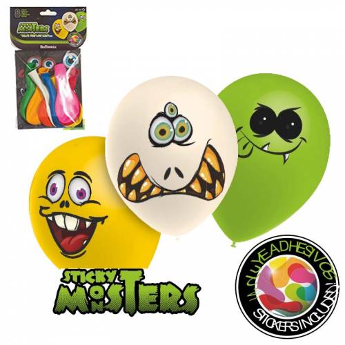 8 Ballons Sticky Monsters 