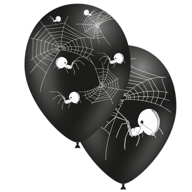 8 Ballons Araigne Noir 