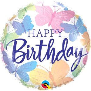 Ballon Mylar Papillon Pastel Happy Birthday