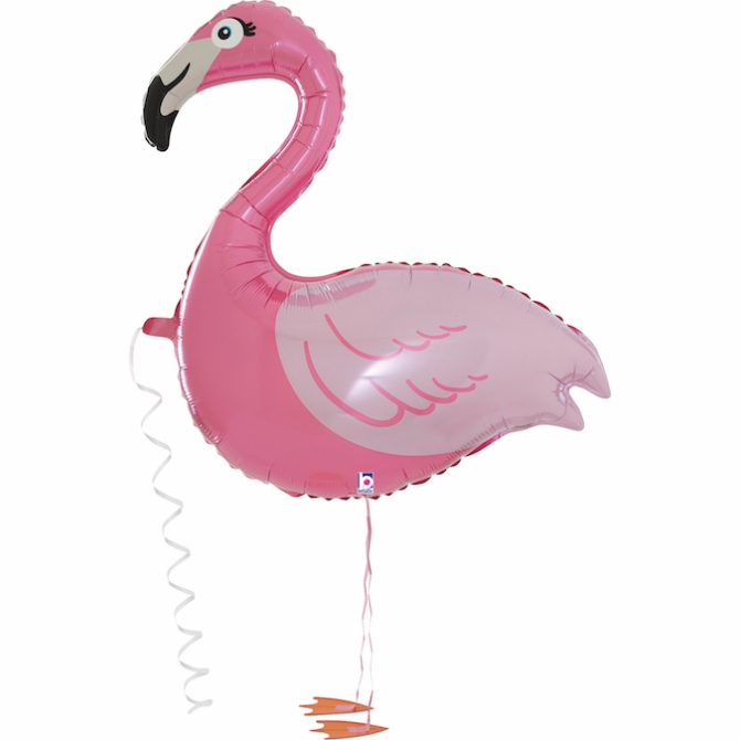 Ballon Flamant Rose Marcheur - 99 cm 