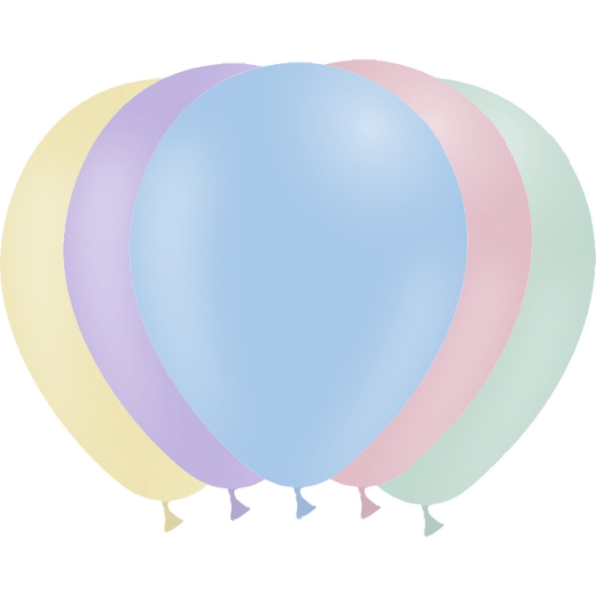 25 Petits Ballons Assortis Pastel 13 cm 