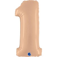 Ballon Géant Chiffre 1 Satin Nude (102 cm)