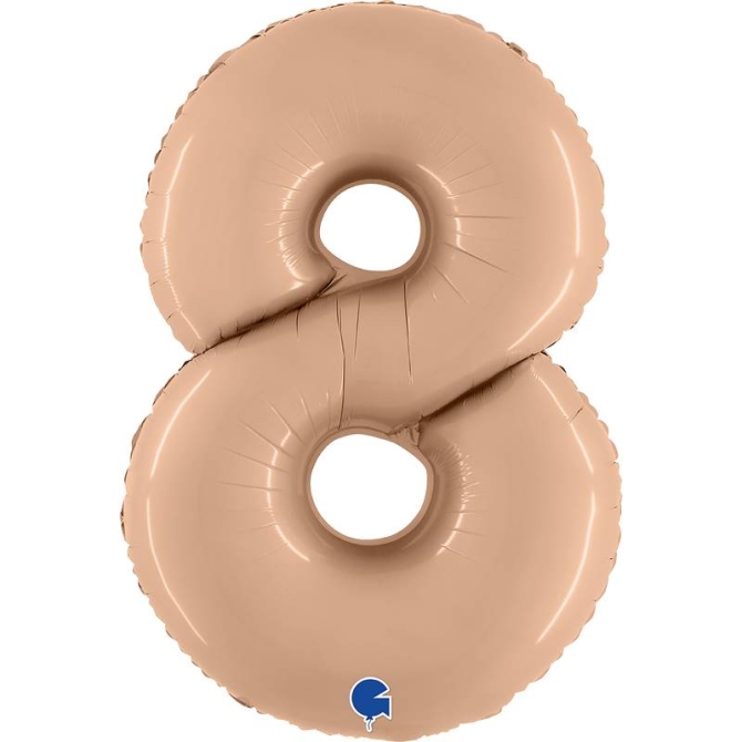 Ballon Gant Chiffre 8 Satin Nude (102 cm) 