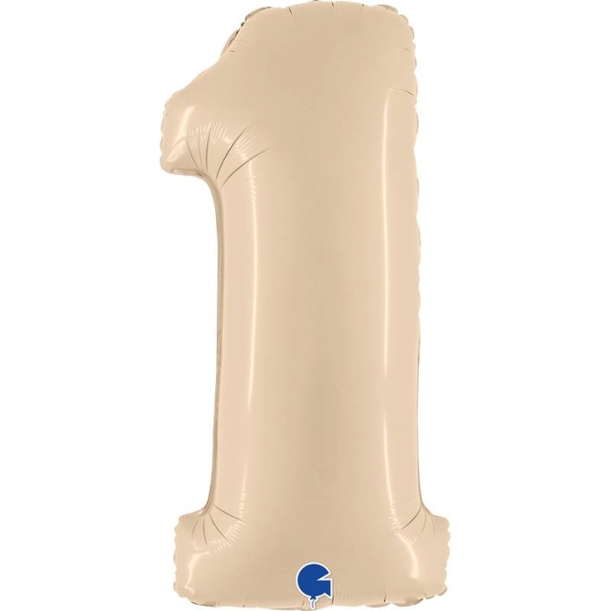 Ballon Gant Chiffre 1 Satin Cream (102 cm) 