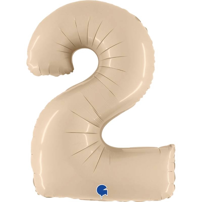 Ballon Gant Chiffre 2 Satin Cream (102 cm) 