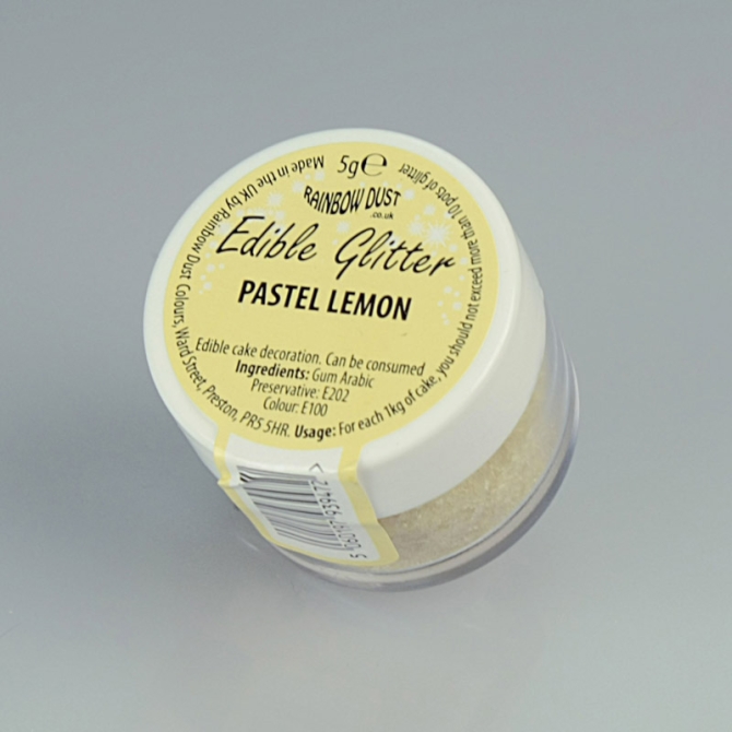 Poudre Paillettes comestibles Jaune Pastel (5 g) 