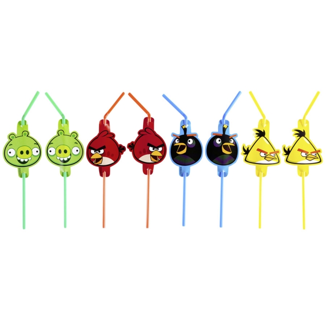 8 Pailles Angry Birds 