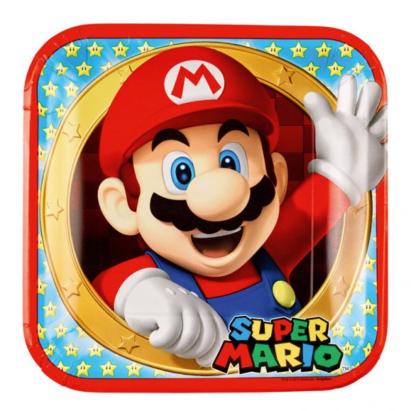 8 Assiettes Mario Party 