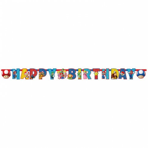 Guirlande Happy Birthday Mario Party (1,90 m) 