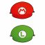 Contient : 1 x 8 Faux Chapeaux Mario et Luigi