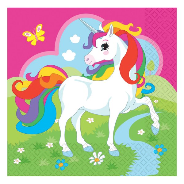 20 Serviettes Licorne Rainbow 