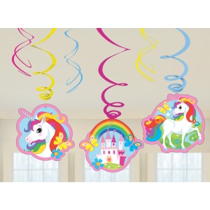 6 Guirlandes Spirales Licorne Rainbow