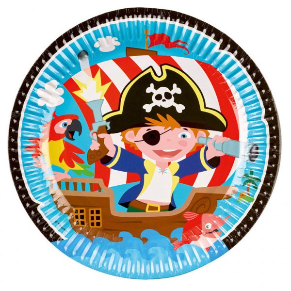 8 Assiettes Petit Pirate et ses amis 