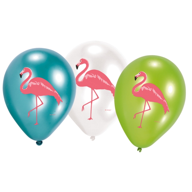 6 Ballons Flamant Rose 