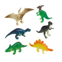 Contient : 1 x 8 Figurines Happy Dino (6 cm) - Plastique