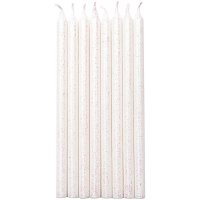 16 Bougies Elgance (12 cm) - Blanc Scintillant