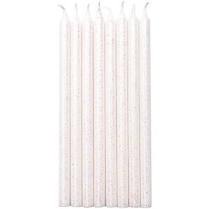 16 Bougies Elgance (12 cm) - Blanc Scintillant