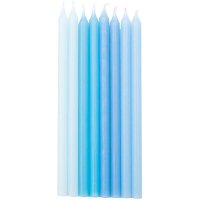 16 Bougies Elgance (12 cm) - Harmonie Bleue