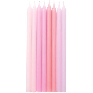 16 Bougies Elgance (12 cm) - Harmonie Pastels Rose