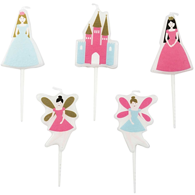 5 Mini Bougies Princesse 