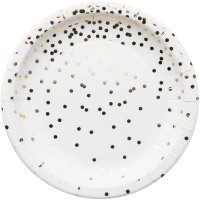8 Assiettes Confettis Or