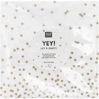 20 Serviettes Confettis Or