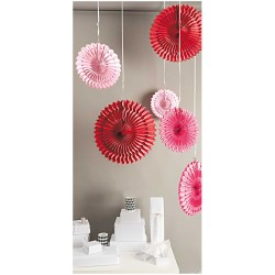 3 Eventails Elgance - Harmonie Rouge / Rose. n2