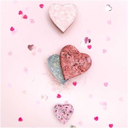Confettis Mix Coeurs - Rose / Fuschia / Iridescent. n1