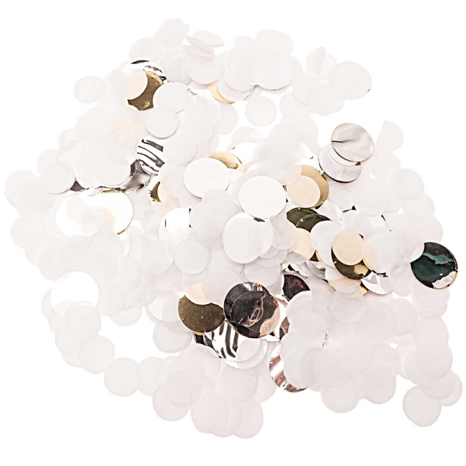 Canon Popper  Confettis - Mix Blanc / Or 