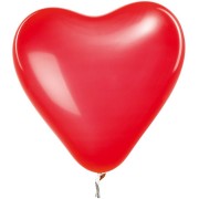 12 Ballons Coeur - Rouge