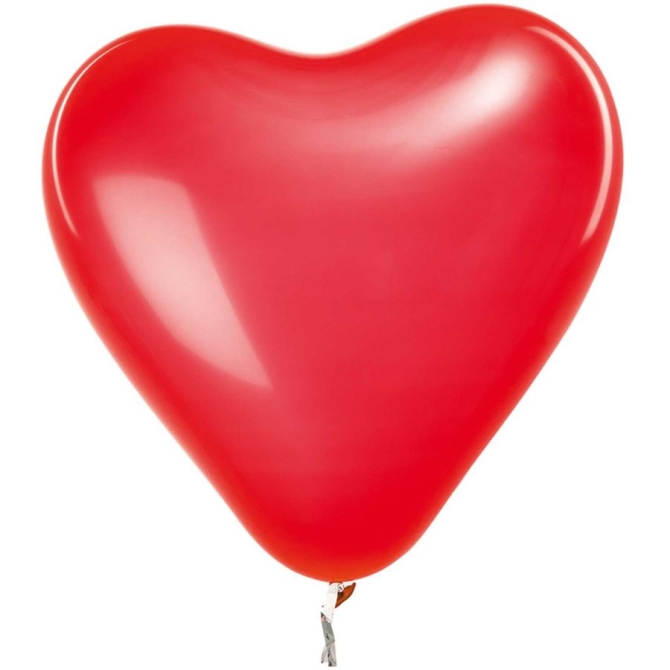 12 Ballons Coeur - Rouge 