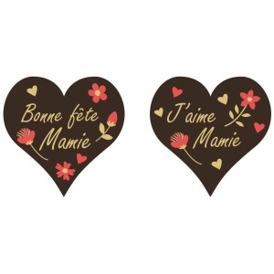 1 Coeur Bonne Fte Mamie 1 Cur J'aime Mamie - Chocolat Noir
