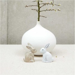 1 Lapin  Suspendre en Bois (10 cm) - Blanc. n4