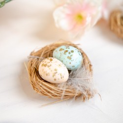 6 Nids de Pâques (Ø 6 cm) - Oeufs Pastel. n°3