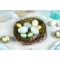 6 Œufs de Pâques à Suspendre (6 cm) - Pastel/Or Plume images:#3