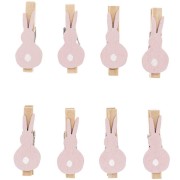 8 Pinces Petits Lapins - Rose