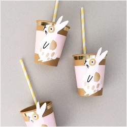 8 Dcorations pour Gobelets Lapin - Rose. n4