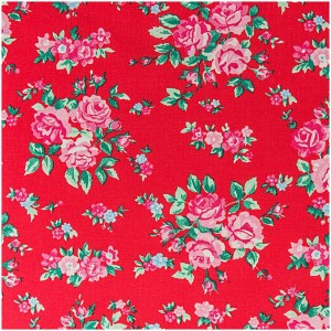 Toile Fleurs Rouge/Rose (50 x 160 cm)
