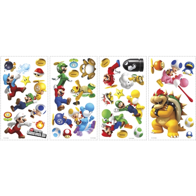 35 Stickers Muraux Super Mario Wii 