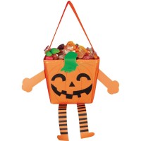 Sac Porte-Bonbons Citrouille Avec Bras Et Jambes