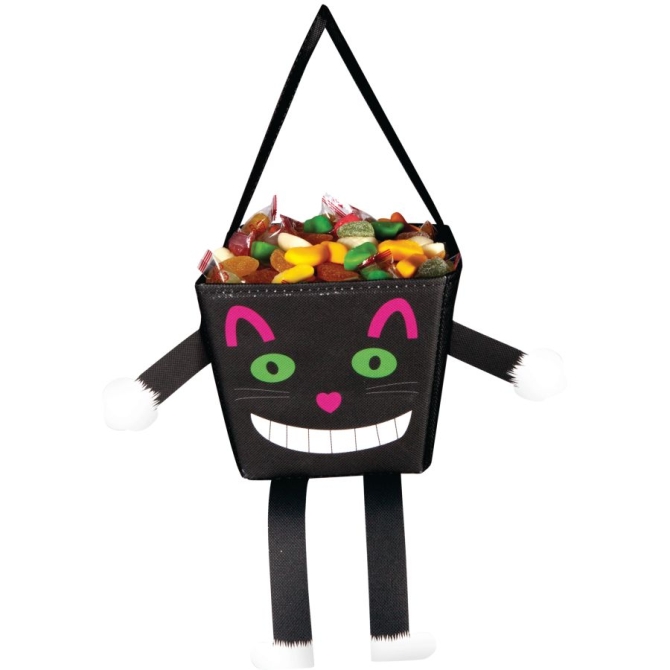 Sac Porte-Bonbons Chat Noir Avec Bras Et Jambes 