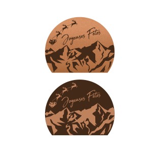 2 Embouts de Bche Joyeuses Ftes Relief - Chocolat