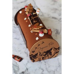 2 Embouts de Bche Joyeuses Ftes Relief - Chocolat. n1