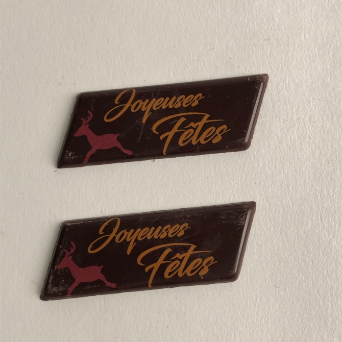 2 Plaquettes Joyeuses Ftes Renne - Chocolat Noir 