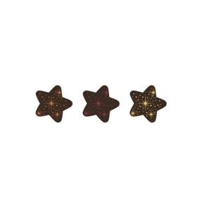 3 Petites Etoiles Or/Rouge Mtal/Bronze - Chocolat Noir