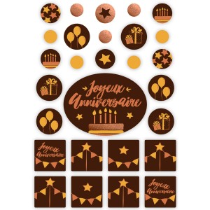 1 Kit Joyeux Anniversaire - Chocolat Noir