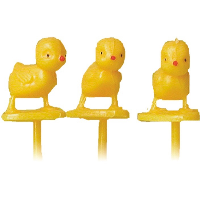 3 Mini Pics Poussins (2 cm) - Plastique 