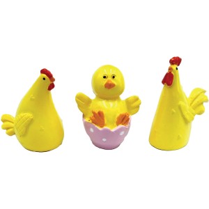 3 Pics Poules/Poussin (3,7 cm) - Plastique