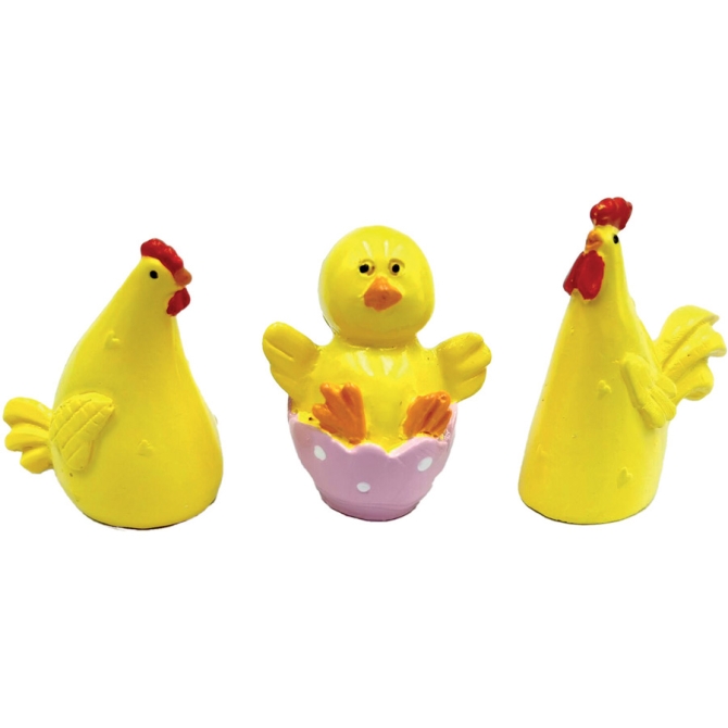 3 Pics Poules / Poussin (3, 7 cm) - Plastique 